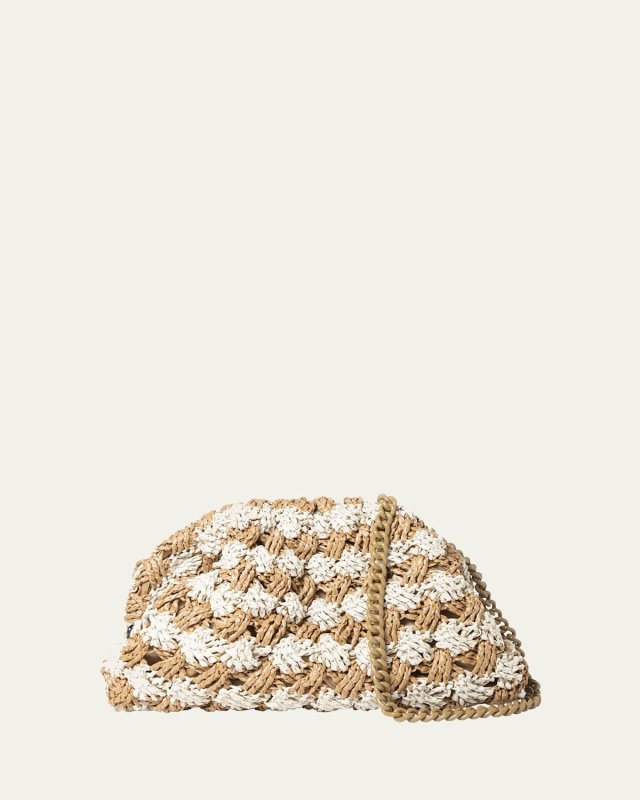 Bicolor Woven Clutch Bag